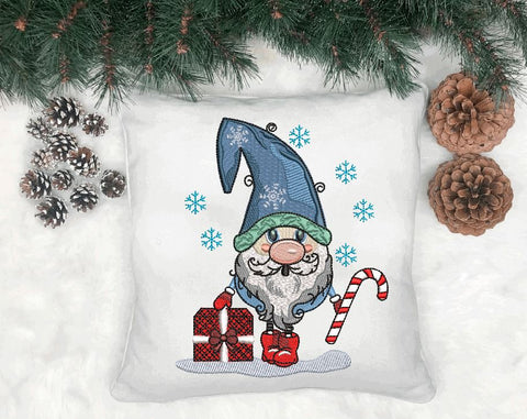 Christmas Gnome with cane and gift Machine Embroidery Embroidery/Applique DESIGNS Canada Embroidery 