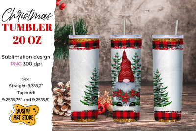 Christmas gnome with poinsettia tumbler sublimation design Sublimation Yustaf Art Store 