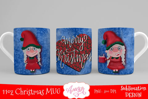 Christmas gnomes 11oz mug sublimation design Sublimation Amorclipart 