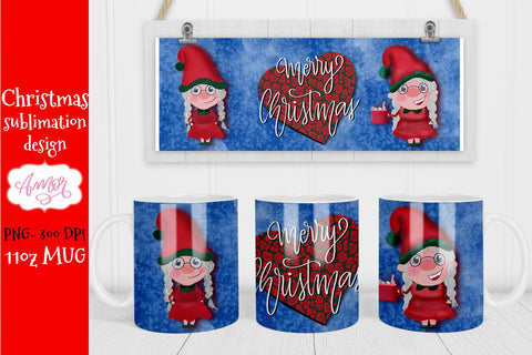 Christmas gnomes 11oz mug sublimation design Sublimation Amorclipart 