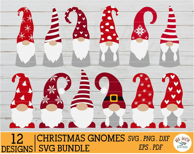 Christmas gnomes bundle,Scandi gnome in SVG,PNG,DXF,PDF,EPS SVG Redearth and gumtrees 