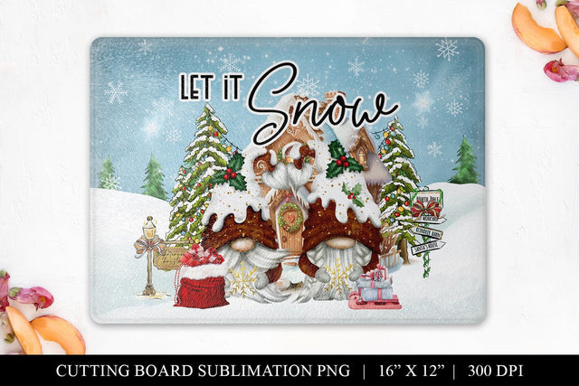 Christmas Gnomes Cutting Board Sublimation PNG Sublimation BijouBay 
