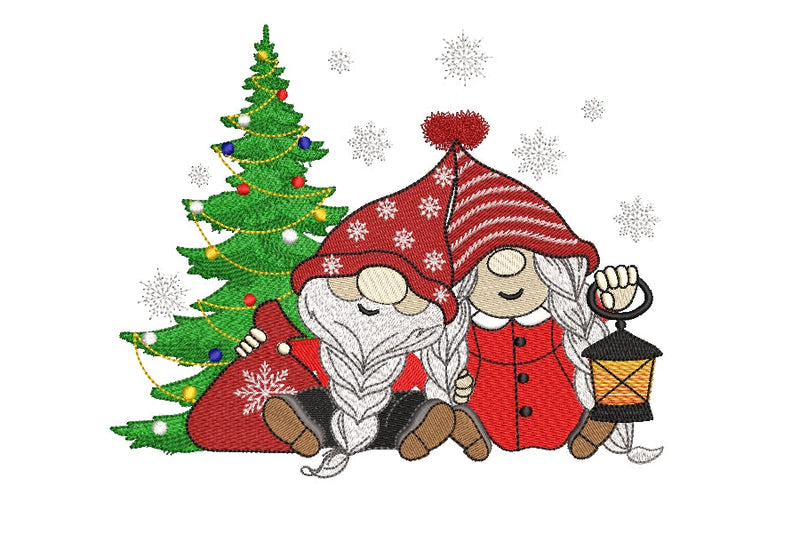 Christmas Gnomes Embroidery Design, 2 Gnomes Machine Embroidery Design,Holiday Embroidery Designs, 4 sizes, Instant Download Embroidery/Applique DESIGNS ArtEMByNatalia 
