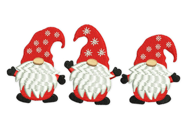 Christmas Gnomes Embroidery Design, 3 Gnomes Machine Embroidery Design, Holiday Embroidery Designs Embroidery/Applique DESIGNS NextEmbroidery 