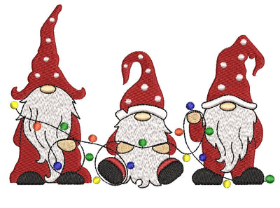 Christmas Gnomes Embroidery Design, 3 Gnomes Machine Embroidery Design,Holiday Embroidery Designs, 4 sizes, Instant Download Embroidery/Applique DESIGNS ArtEMByNatalia 