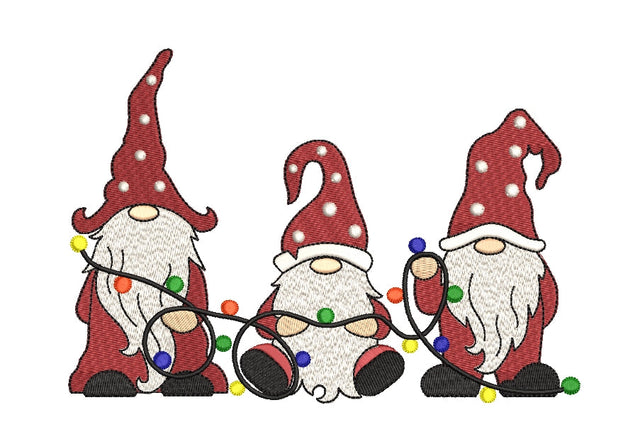 Christmas Gnomes Embroidery Design, 3 Gnomes Machine Embroidery Design,Holiday Embroidery Designs, 4 sizes, Instant Download Embroidery/Applique DESIGNS ArtEMByNatalia 