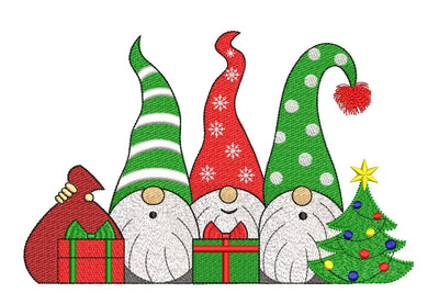 Christmas Gnomes Embroidery Design, 3 Gnomes Machine Embroidery Design,Holiday Embroidery Designs, 5 sizes, Instant Download Embroidery/Applique DESIGNS ArtEMByNatalia 