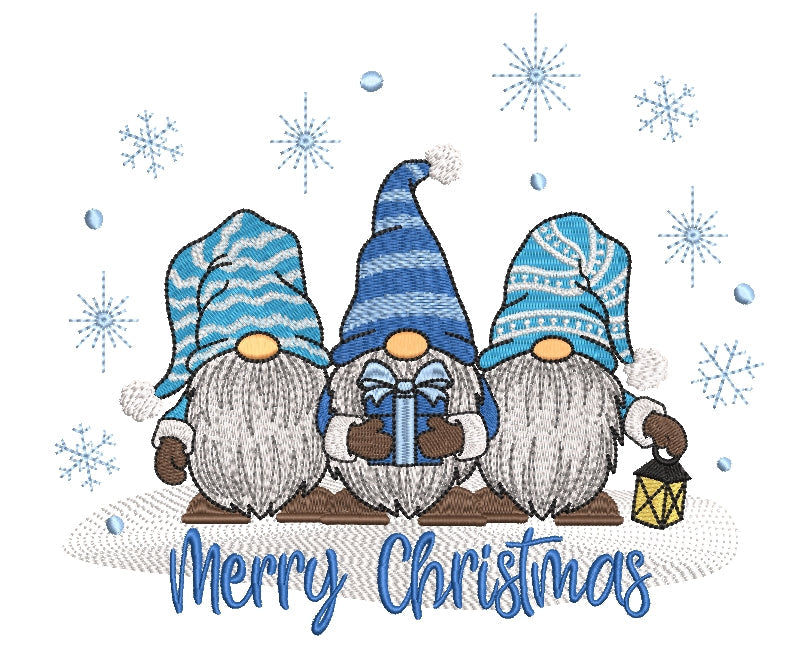 Christmas Gnomes embroidery design, 4 sizes. - So Fontsy