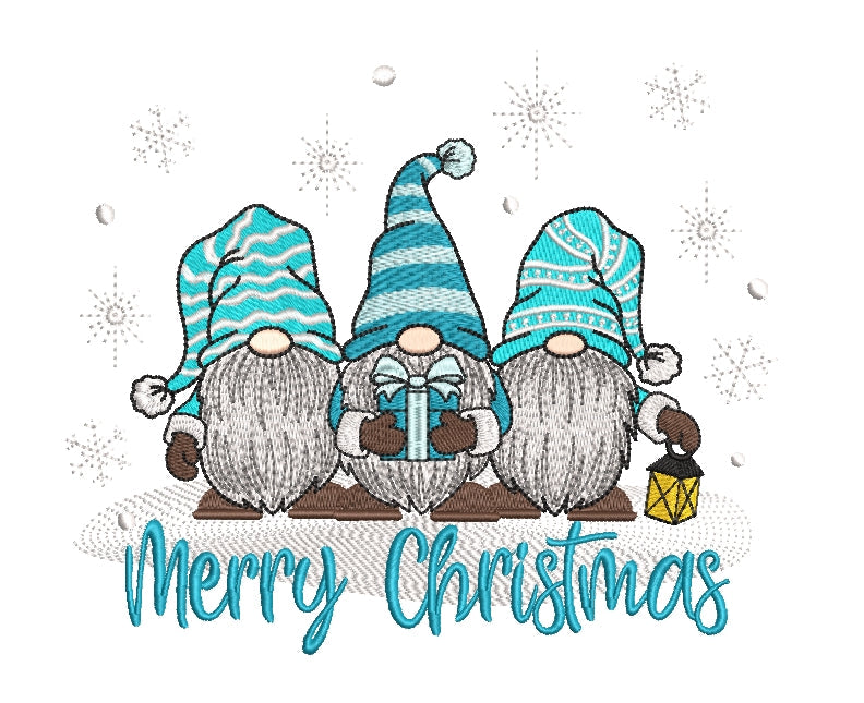 Christmas Gnomes embroidery design, 4 sizes. - So Fontsy