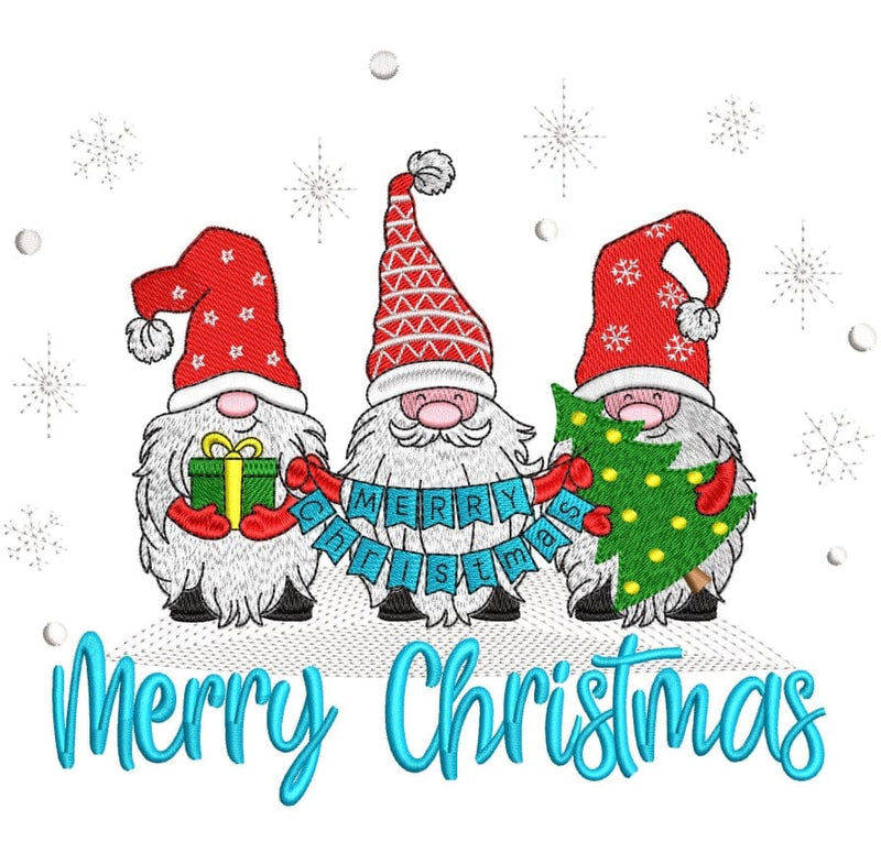 Christmas Gnomes embroidery design, 4 sizes. - So Fontsy