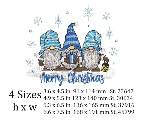 Christmas Gnomes embroidery design, 4 sizes. Embroidery/Applique DESIGNS ArtEMByNatalia 