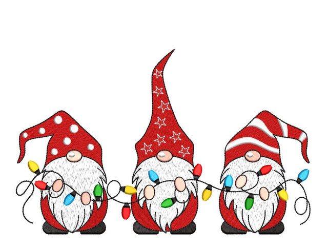 Christmas Gnomes Embroidery Design, 4 sizes, Instant Download Embroidery/Applique DESIGNS Nino Nadaraia 