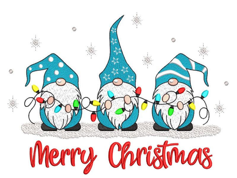 Christmas Gnomes Embroidery Design, 4 sizes, Instant Download - So Fontsy