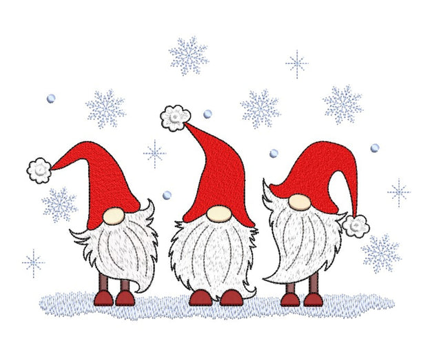 Christmas Gnomes Embroidery Design, 4 sizes, Instant Download Embroidery/Applique DESIGNS Nino Nadaraia 