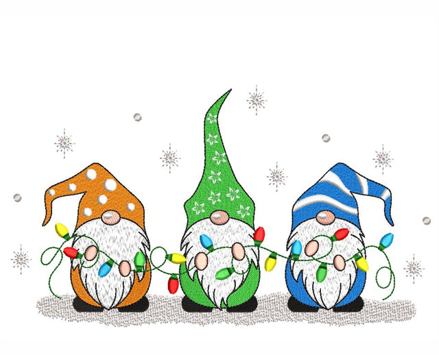 Christmas Gnomes Embroidery Design, 5 sizes, Instant Download Embroidery/Applique DESIGNS Nino Nadaraia 