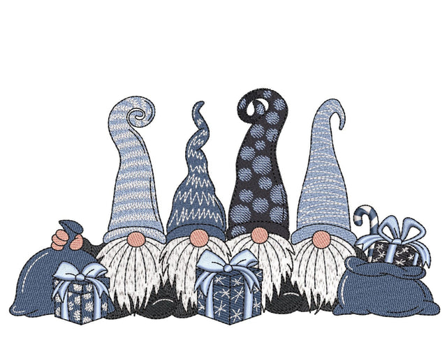 Christmas Gnomes Embroidery Design, 6 sizes, Instant Download Embroidery/Applique DESIGNS Nino Nadaraia 
