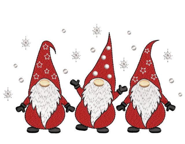 Christmas Gnomes Embroidery Design, 6 sizes, Instant Download Embroidery/Applique DESIGNS Nino Nadaraia 