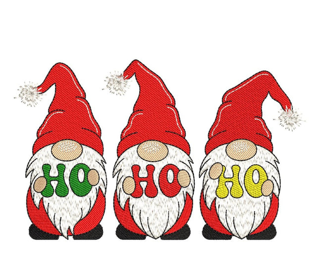 Christmas Gnomes Embroidery Design, Ho Ho Ho Embroidery File, 4 sizes, Instant Download Embroidery/Applique DESIGNS Nino Nadaraia 