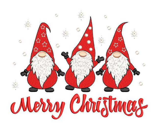 Christmas Gnomes Embroidery Design, Merry Christmas Embroidery File, 6 sizes, Instant Download Embroidery/Applique DESIGNS Nino Nadaraia 