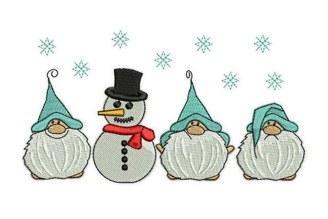 Christmas Gnomes Embroidery Design, Three Cute Mini Gnomes Embroidery file, Holiday Machine Embroidery Design Embroidery/Applique DESIGNS NextEmbroidery 