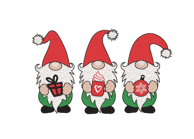 Christmas Gnomes Embroidery Design, Winter Embroidery Design, 3 sizes, Instant Download Embroidery/Applique DESIGNS Nino Nadaraia 