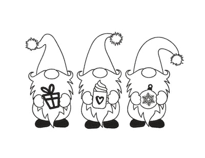 Christmas Gnomes Embroidery Design, Winter Embroidery Design, 3 sizes, Instant Download Embroidery/Applique DESIGNS Nino Nadaraia 