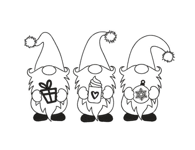 Christmas Gnomes Embroidery Design, Winter Embroidery Design, 3 sizes, Instant Download Embroidery/Applique DESIGNS Nino Nadaraia 