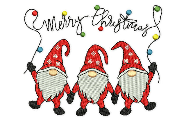 Christmas Gnomes Embroidery Designs, 3 Gnomes Machine Embroidery FIles, Merry Christmas Ornaments Embroidery Design Embroidery/Applique DESIGNS NextEmbroidery 