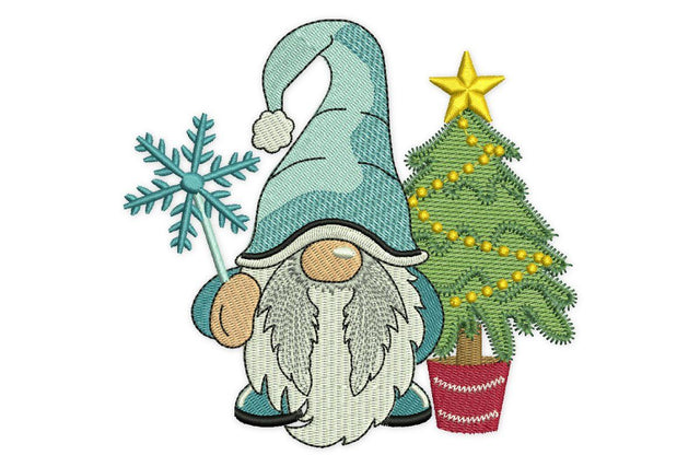 Christmas Gnomes Embroidery Designs, Gnome with Christmas Tree Holiday Machine Embroidery Files Embroidery/Applique DESIGNS NextEmbroidery 
