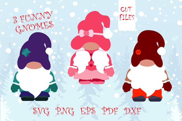 Christmas gnomes. Funny winter gnomes SVG SVG Angelina Semenova 