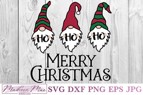 Christmas Gnomes, Ho Ho Ho Merry Christmas SVG SVG Madison Mae Designs 