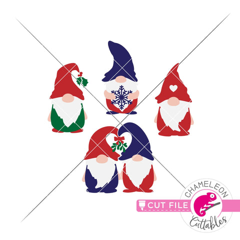 Christmas gnomes layred svg png dxf SVG Chameleon Cuttables 