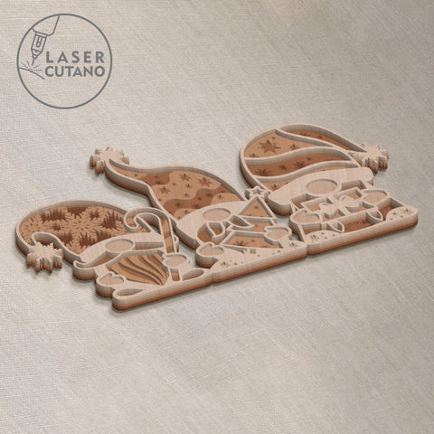 CHRISTMAS GNOMES Multilayer Cut Templates SVG LaserCutano 