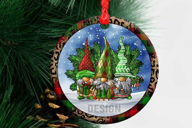 Christmas Gnomes Ornament Png, Round Christmas Ornament, PNG Instant Download, Xmas Ornament Sublimation Designs Downloads Sublimation BOO-design 