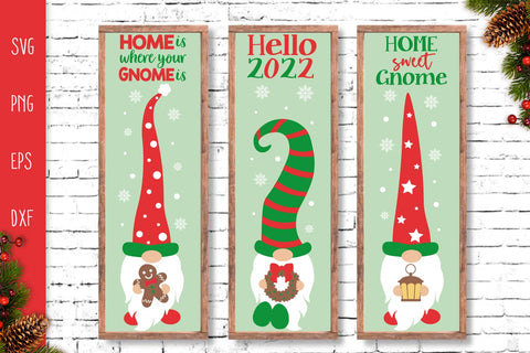 Christmas Gnomes Porch Signs Bundle, Vertical Welcome Door Signs SVG Cutting Files, Gnomes Porch Signs Svg SVG SvgMonkeys 
