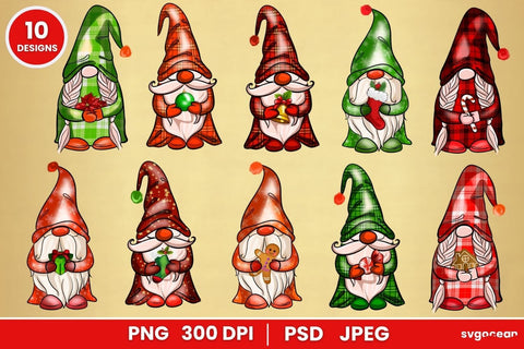 Christmas Gnomes Sublimation Bundle | Clipart | PNG 300 DPI SVG SvgOcean 