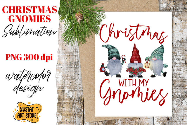 Christmas gnomes sublimation "Christmas with my gnomies" Sublimation Yustaf Art Store 