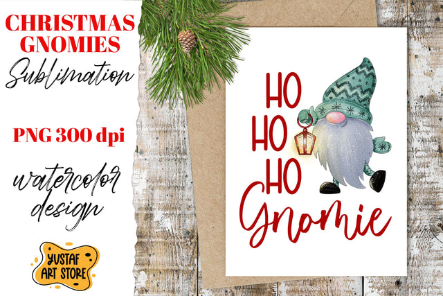 Christmas gnomes sublimation design "HO HO HO Gnomie" quote Sublimation Yustaf Art Store 