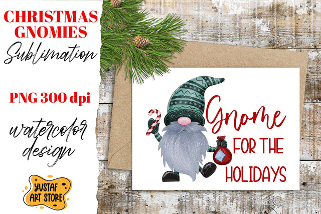 Christmas gnomes sublimation "Gnome for the holidays" quote Sublimation Yustaf Art Store 