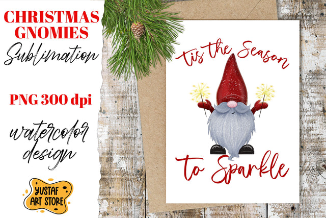 Christmas gnomes sublimation. Tis the season to sparkle Sublimation Yustaf Art Store 