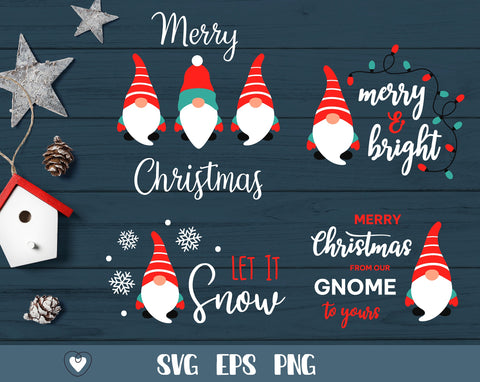 Christmas gnomes svg bundle, Christmas svg, Gnomes cut file, svg, png SVG Pretty Meerkat 