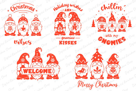 Christmas gnomes svg bundle, Gnome bundle, Gnome family svg SVG Digital Rainbow Shop 