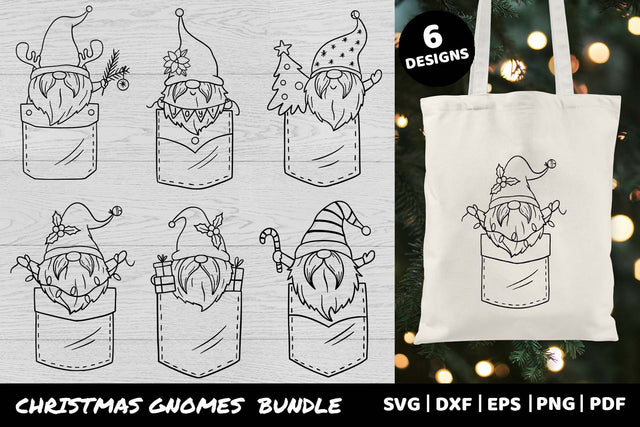 Christmas Gnomes SVG bundle | Gnome in pocket SVG Irina Ostapenko 