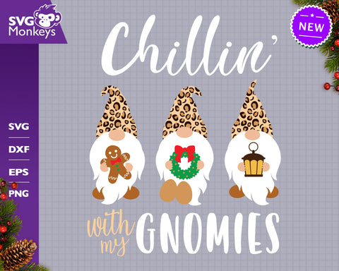 Christmas Gnomes Svg, Gepard Print Svg, Chillin' With My Gnomies Svg SVG SvgMonkeys 