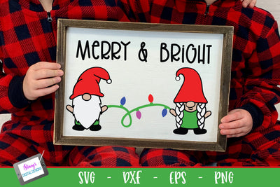 Christmas Gnomes SVG - Merry and Bright SVG SVG Stacy's Digital Designs 