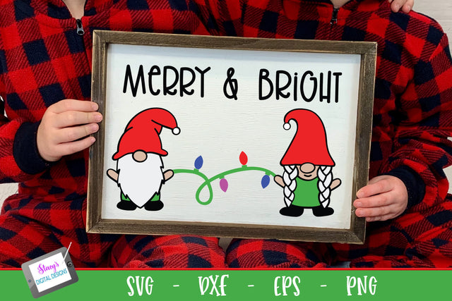 Christmas Gnomes SVG - Merry and Bright SVG SVG Stacy's Digital Designs 