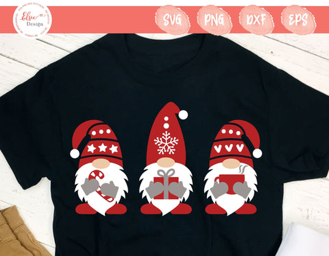 Christmas Gnomes - SVG, PNG, DXF, EPS SVG Elsie Loves Design 
