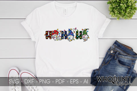 Christmas Gnomes SVG | Tangled HoHoHo | Gnome Cut File SVG Whodunit Designs 