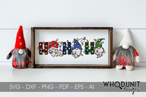 Christmas Gnomes SVG | Tangled HoHoHo | Gnome Cut File SVG Whodunit Designs 