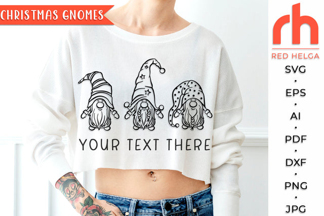 Christmas Gnomes SVG - Xmas Elf Cut File SVG RedHelgaArt 